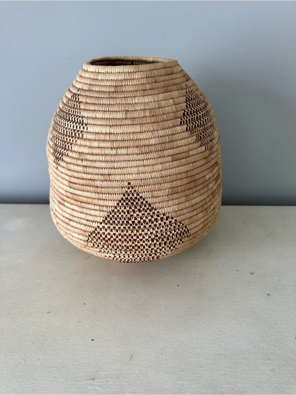 Africa African handmade woven basket brown large boho decor
